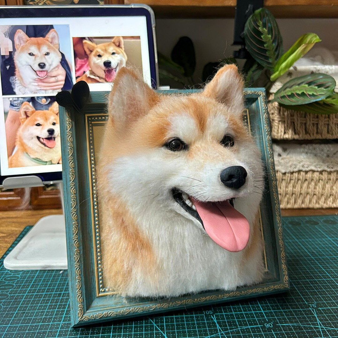 Custom Needle Felt 3D Pet Portrait-Dog