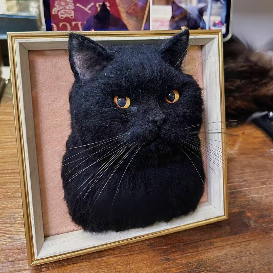 Custom Needle Felt 3D Pet Portrait-CAT