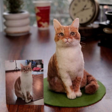 Custom Needle Felted Cat Figurine – Full Body Portrait