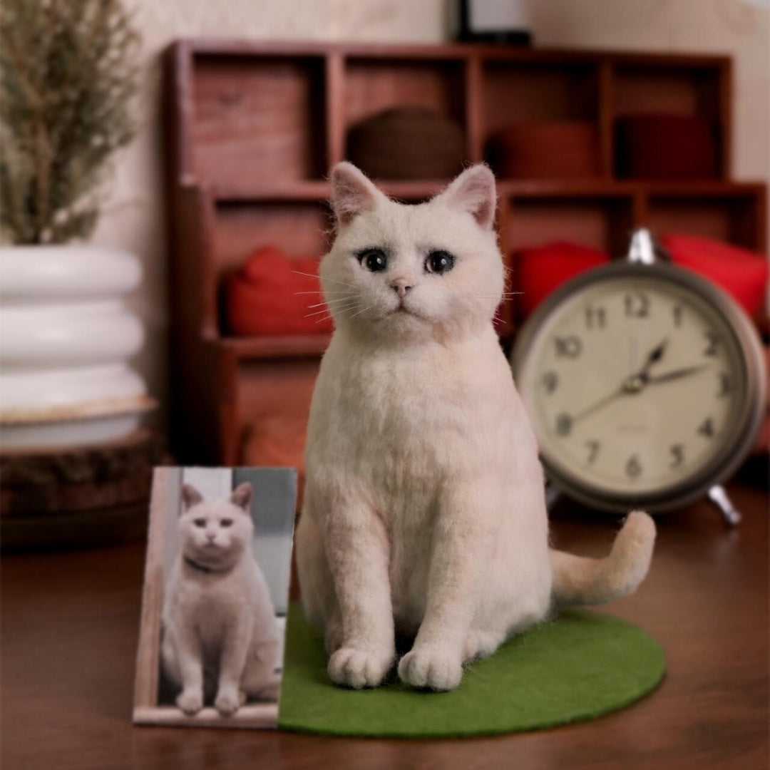 Custom Full Body Figurine Needle Felted Pet | Handmade Pet Memorial Gifts-CAT