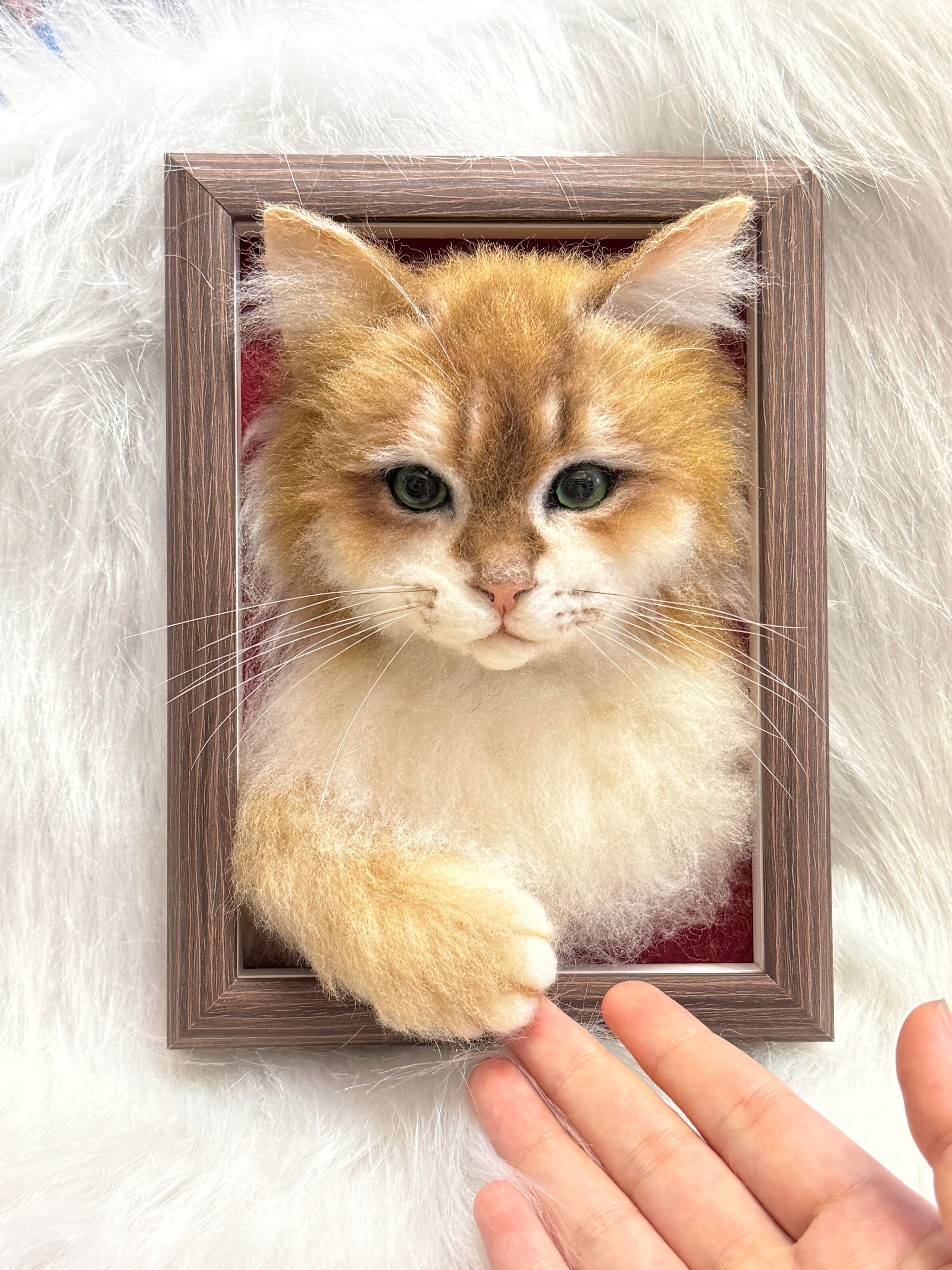 Custom Needle Felt 3D Pet Portrait-CAT