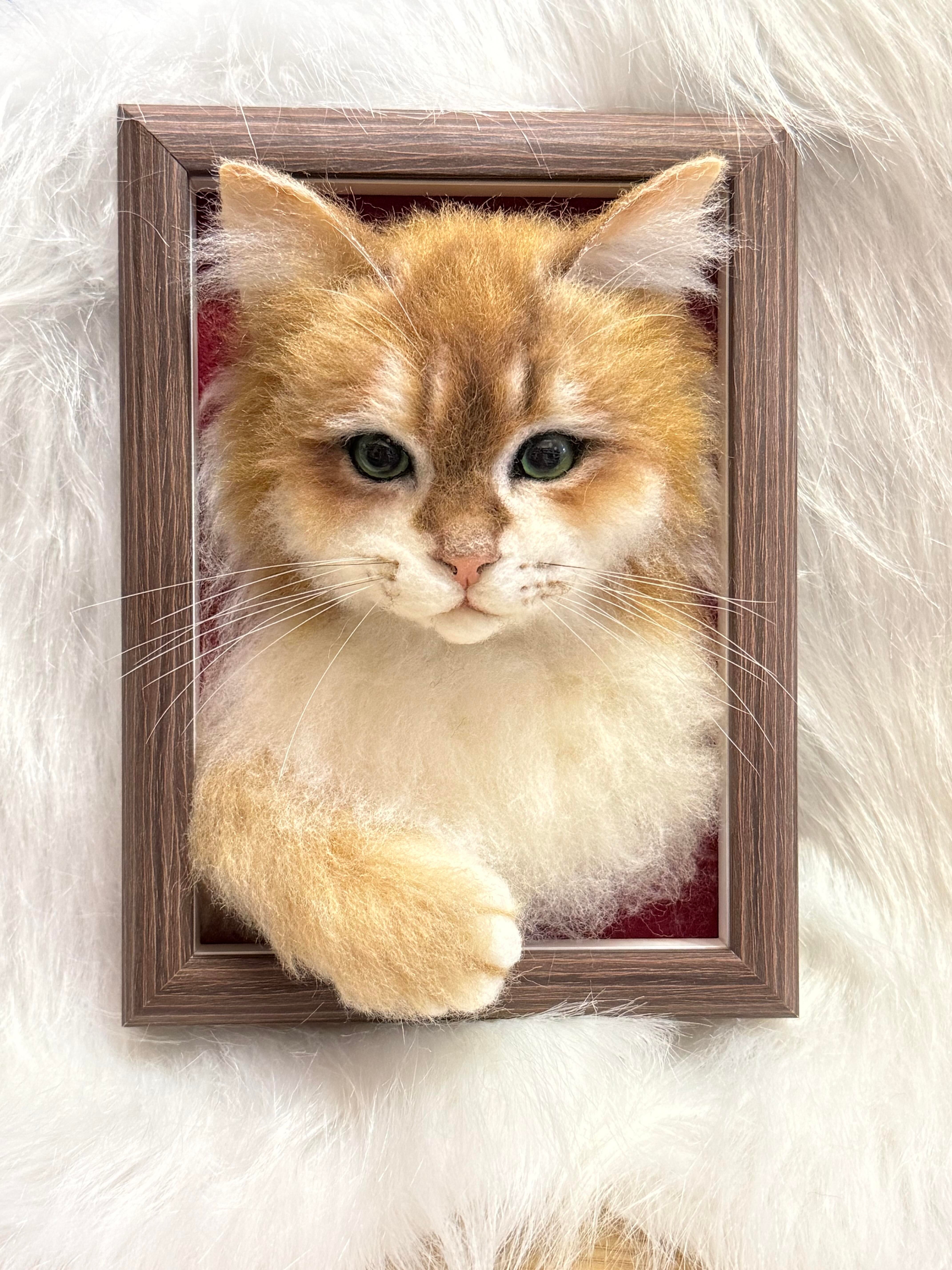 Custom Needle Felt 3D Pet Portrait-CAT