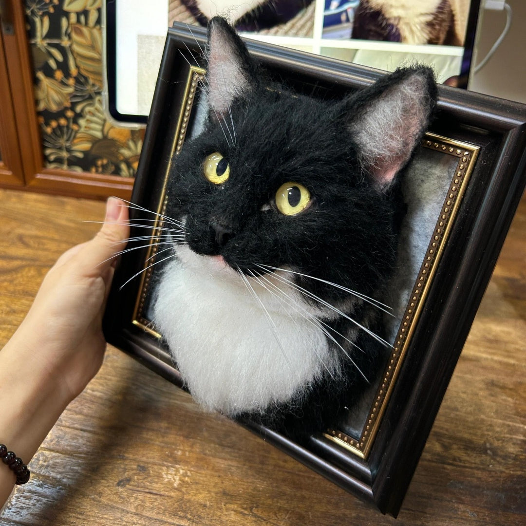 Custom Needle Felt 3D Pet Portrait-CAT