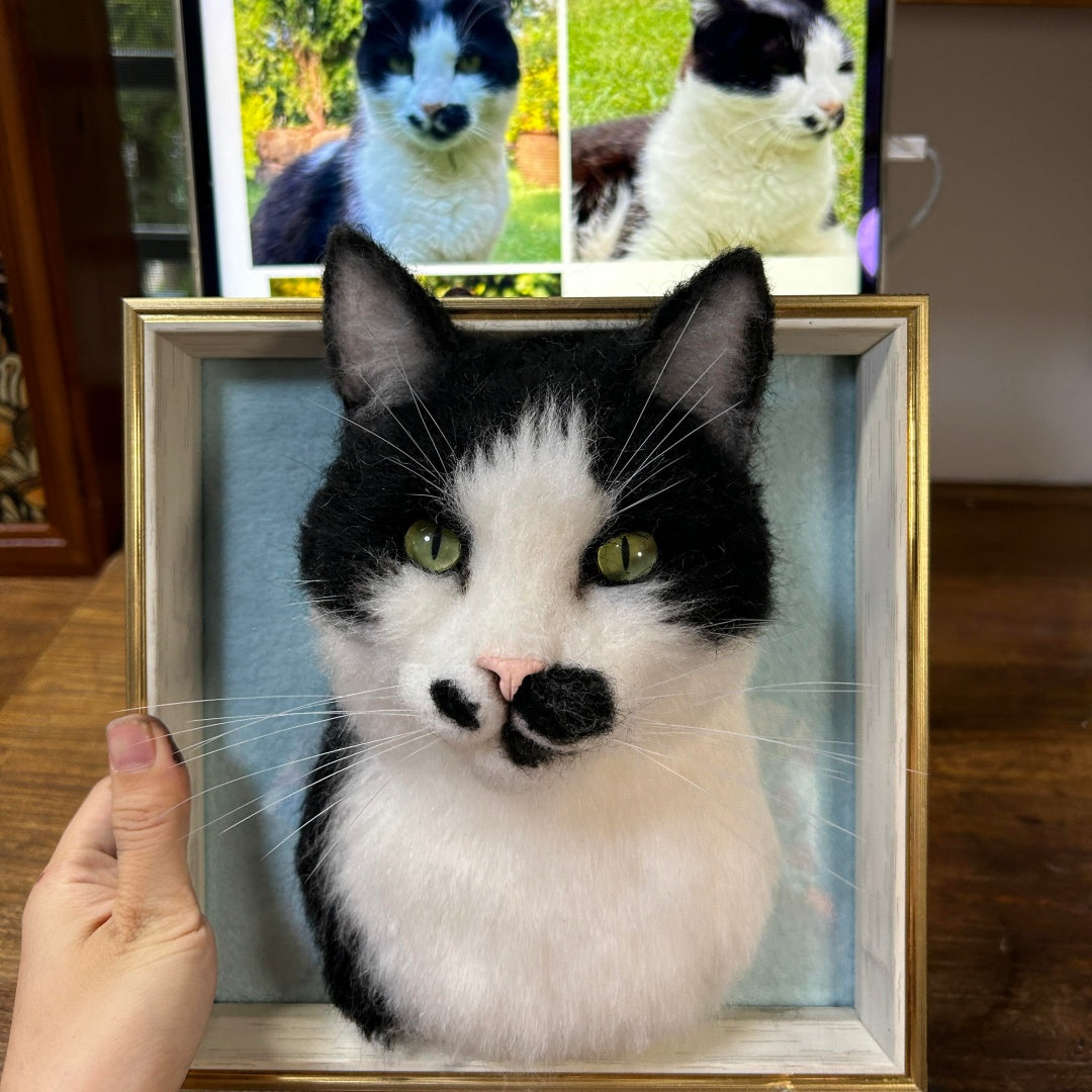 Custom Needle Felt 3D Pet Portrait-CAT