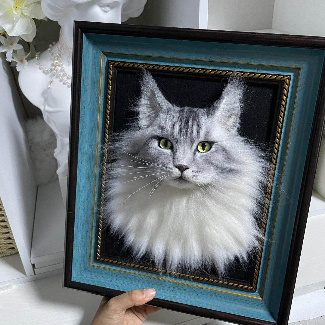 Custom Needle Felt 3D Pet Portrait-CAT