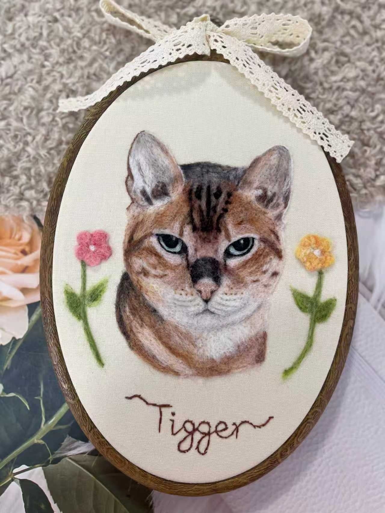 Custom Wool Felted Pet Hoop | Unique Pet Memorial Gifts