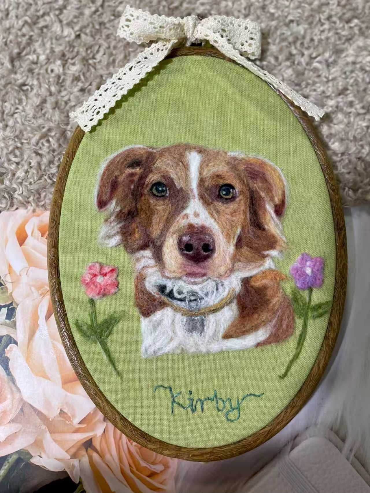Custom Wool Felted Pet Hoop | Unique Pet Memorial Gifts