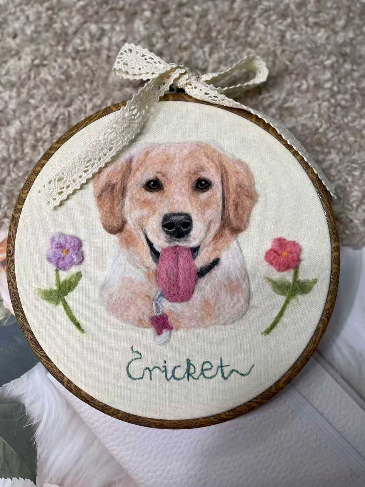 Custom Wool Felted Pet Hoop | Unique Pet Memorial Gifts