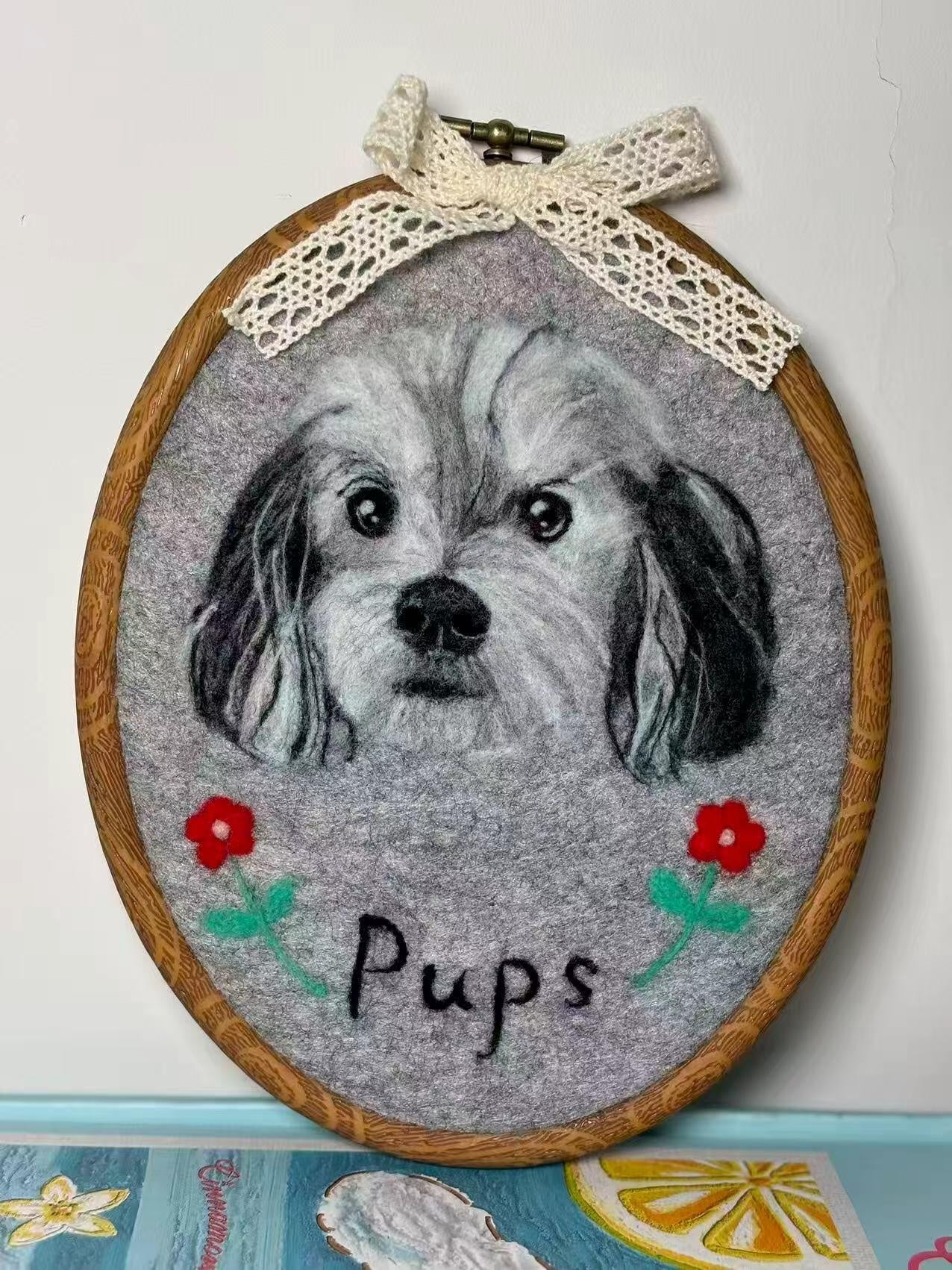 Custom Wool Felted Pet Hoop | Unique Pet Memorial Gifts