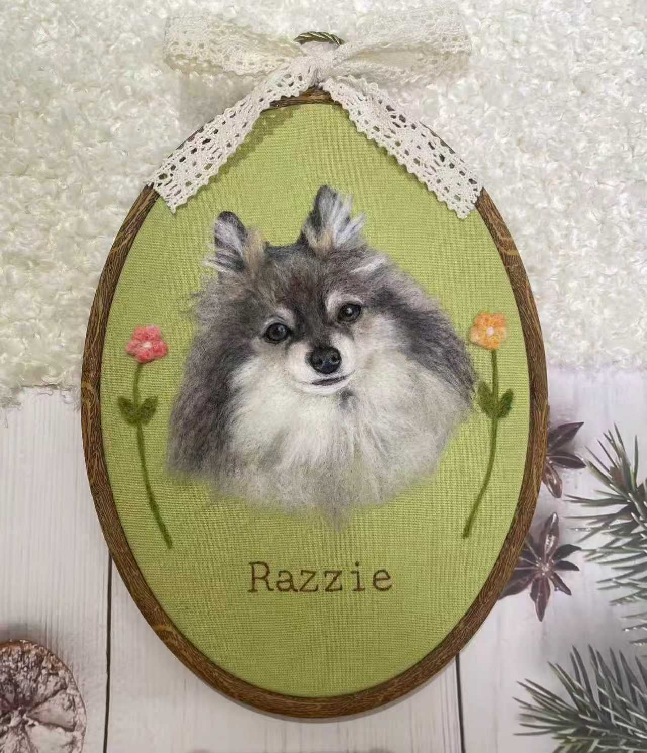 Custom Wool Felted Pet Hoop | Unique Pet Memorial Gifts