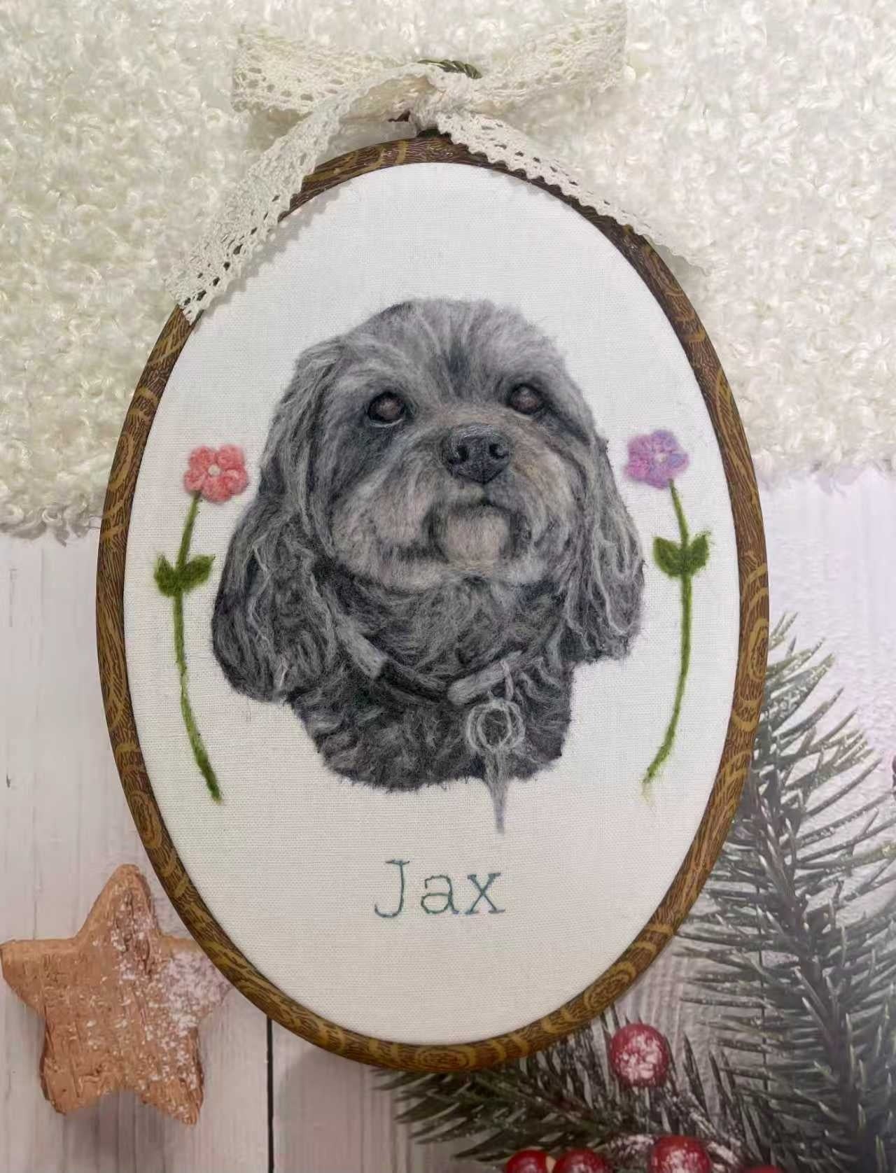 Custom Wool Felted Pet Hoop | Unique Pet Memorial Gifts