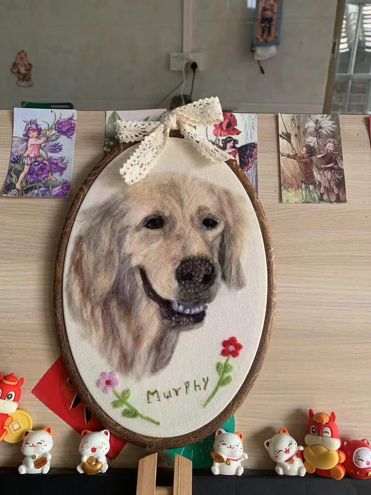 Custom Wool Felted Pet Hoop | Unique Pet Memorial Gifts