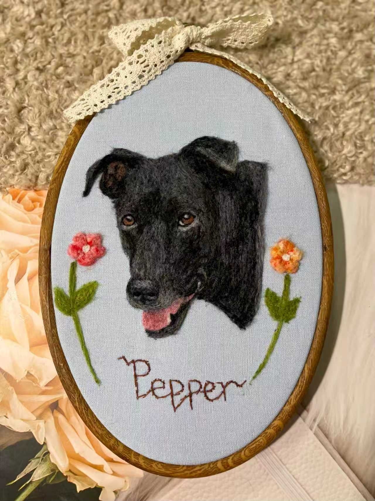 Custom Wool Felted Pet Hoop | Unique Pet Memorial Gifts