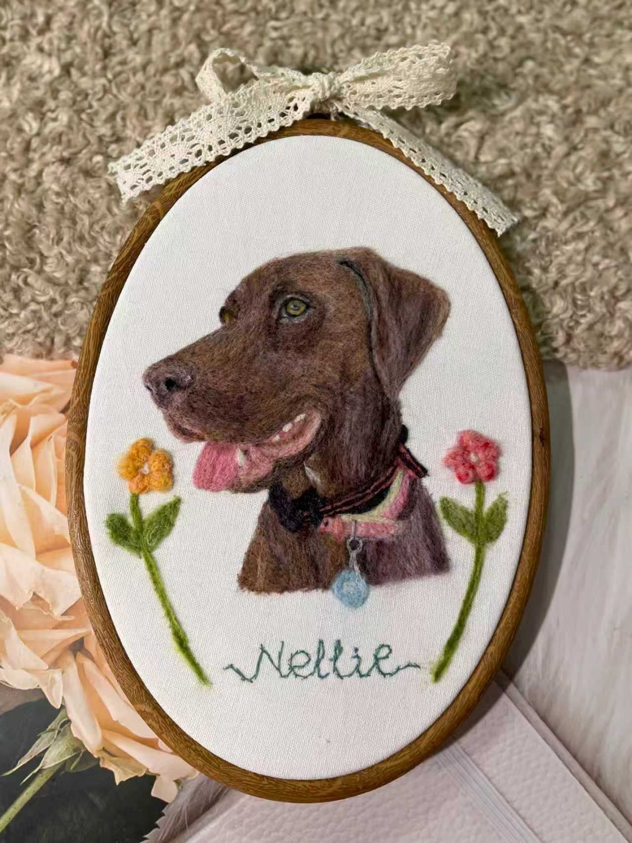 Custom Wool Felted Pet Hoop | Unique Pet Memorial Gifts