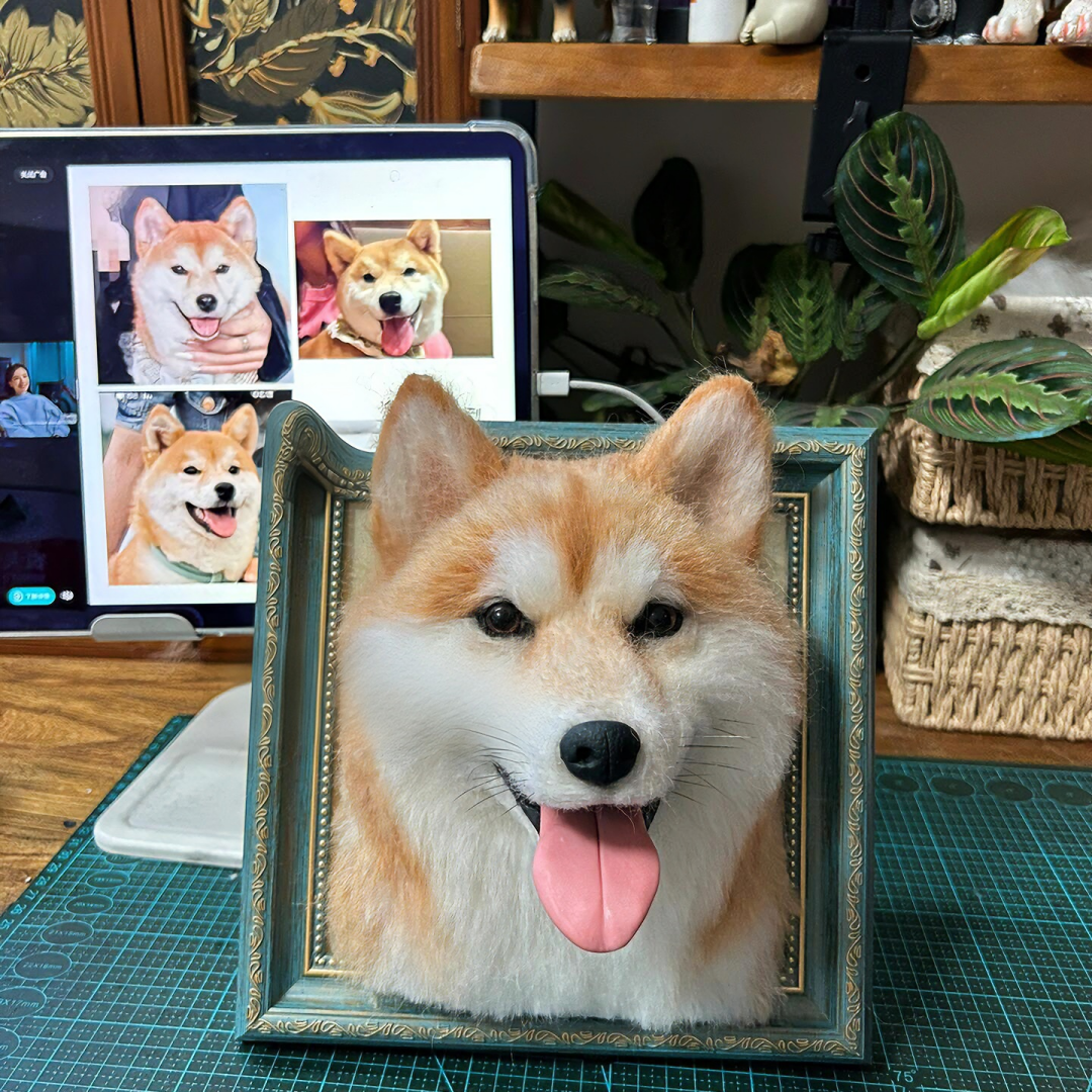 Custom Needle Felt 3D Pet Portrait-Dog