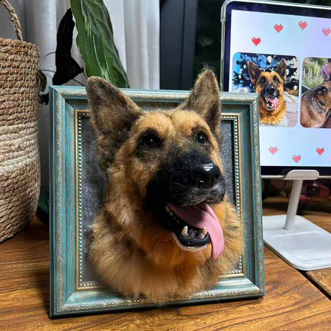 Custom Needle Felt 3D Pet Portrait-Dog