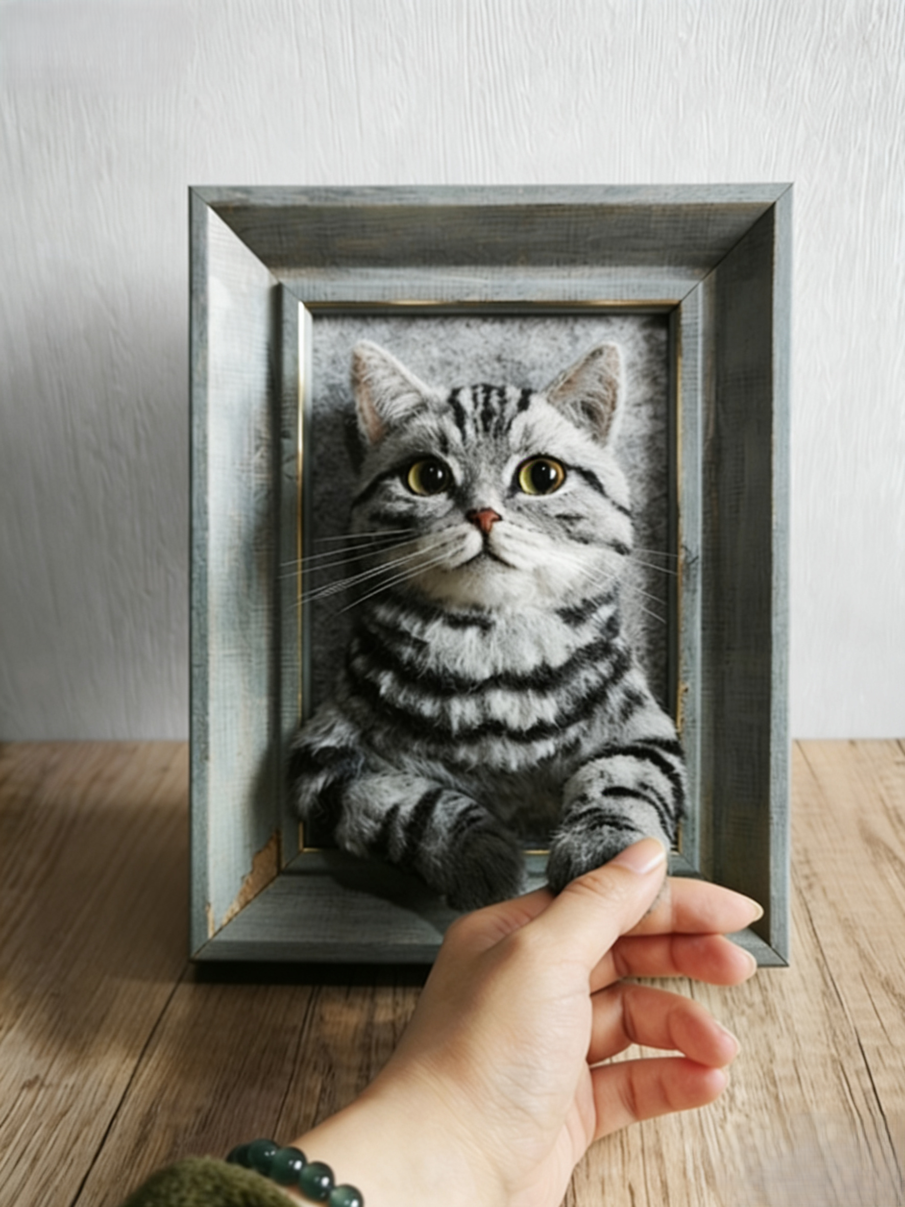 Custom Needle Felt 3D Pet Portrait-CAT