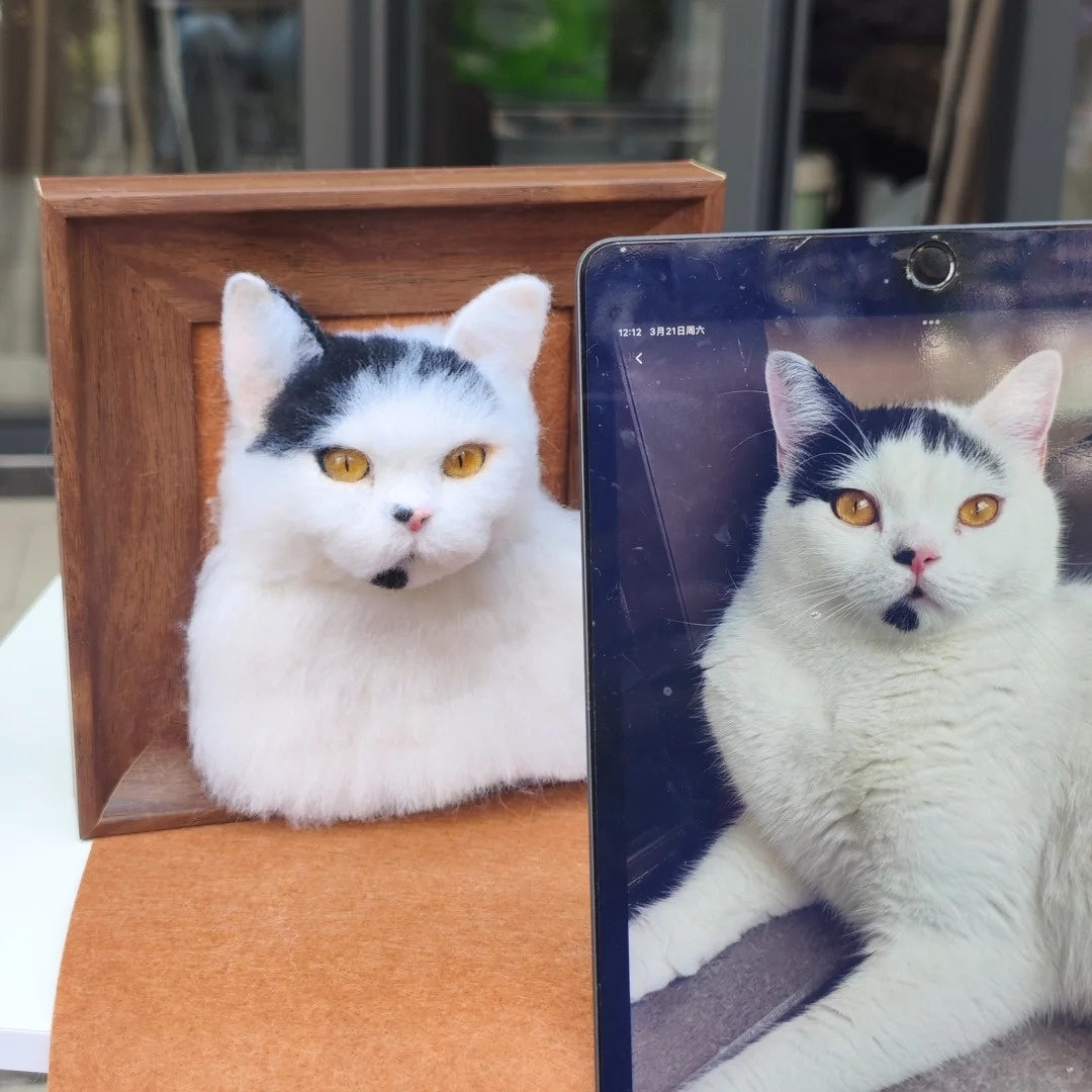 Custom Needle Felt 3D Pet Portrait-CAT