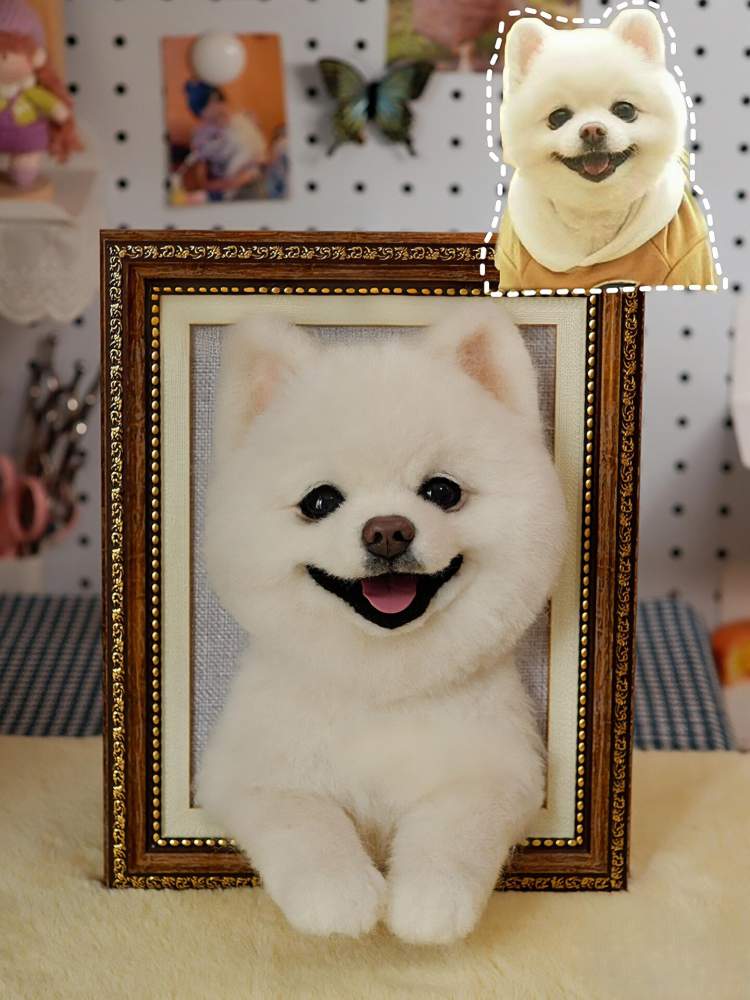 Custom Needle Felt 3D Pet Portrait-Dog