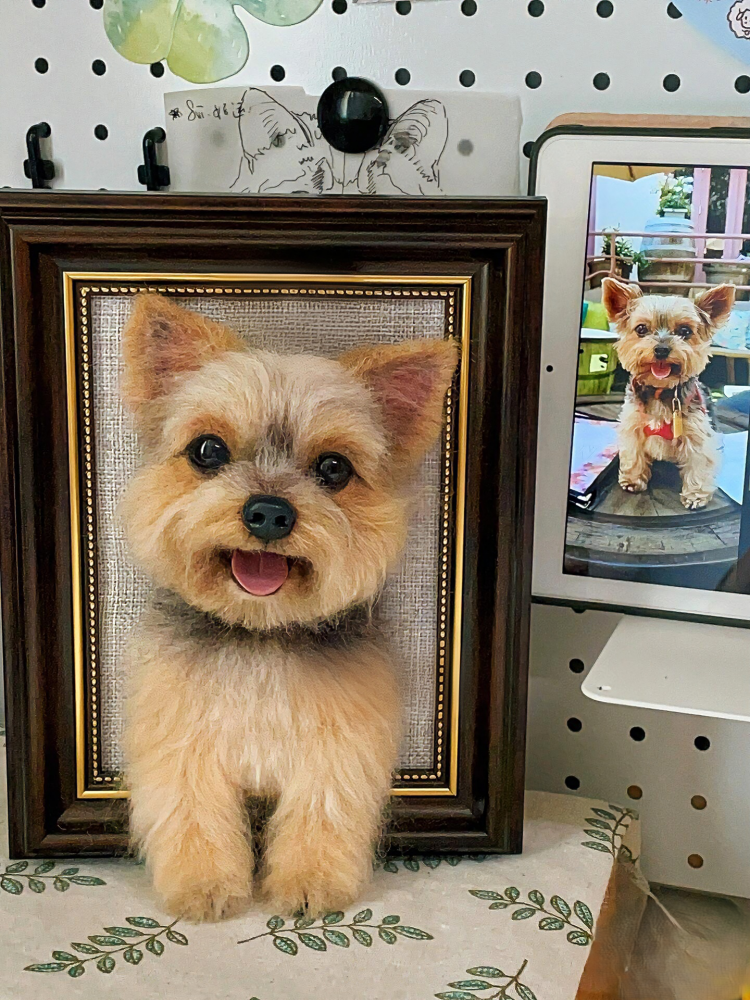 Custom Needle Felt 3D Pet Portrait-Dog