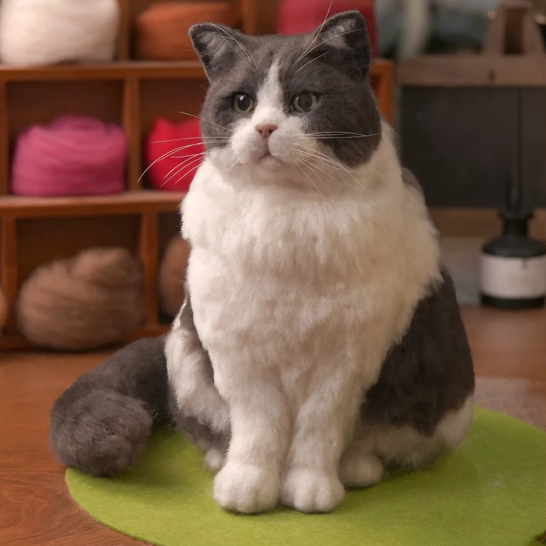 Custom Full Body Figurine Needle Felted Pet | Handmade Pet Memorial Gifts-CAT