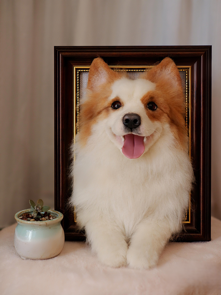 Custom Needle Felt 3D Pet Portrait-Dog
