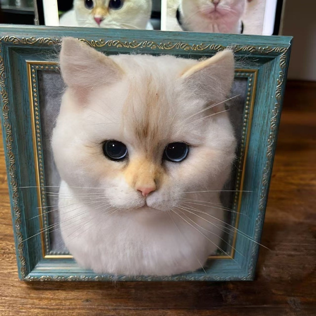 Custom Needle Felt 3D Pet Portrait-CAT